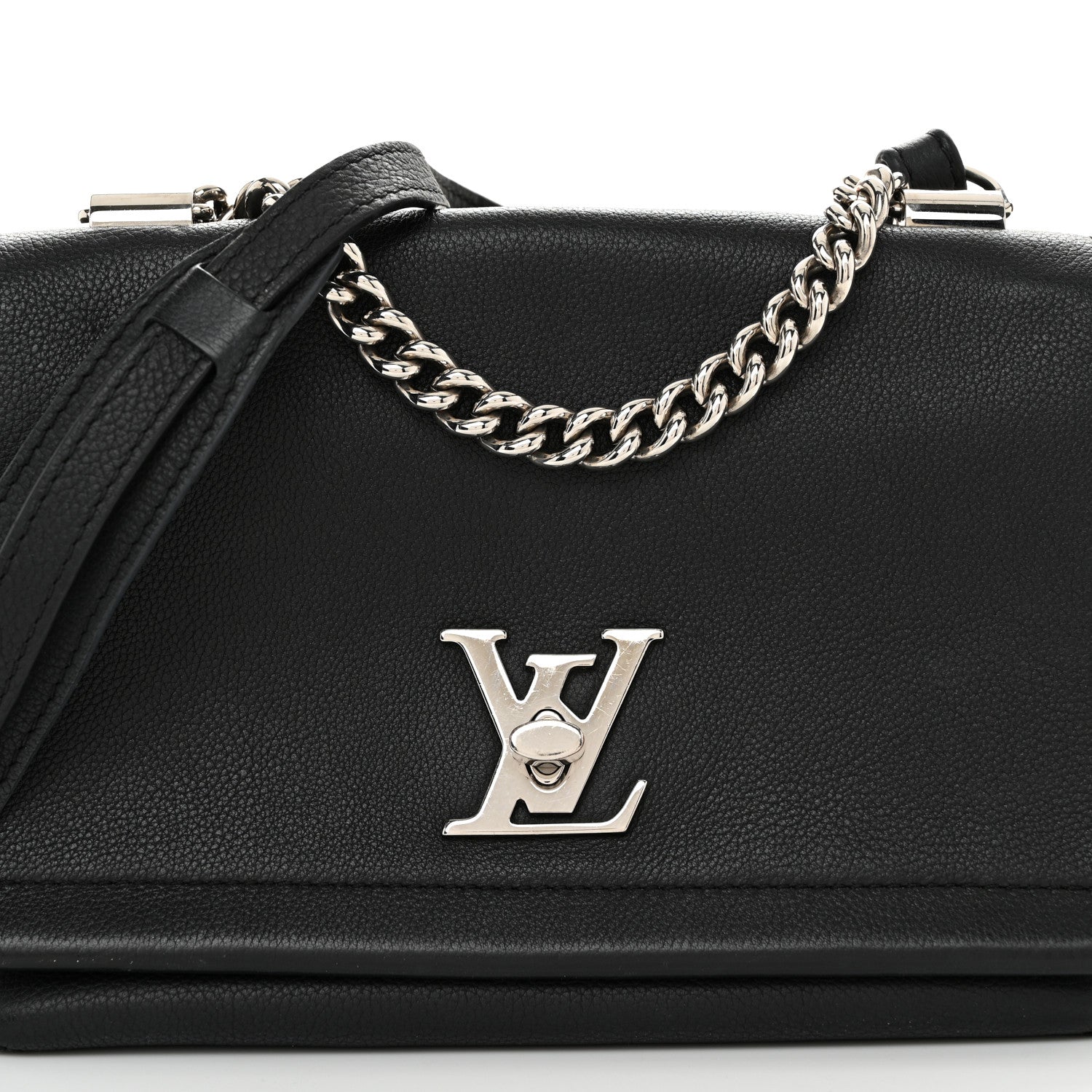 Louis Vuitton Calfskin Lockme II Chain Bag BB Black 7 of 11