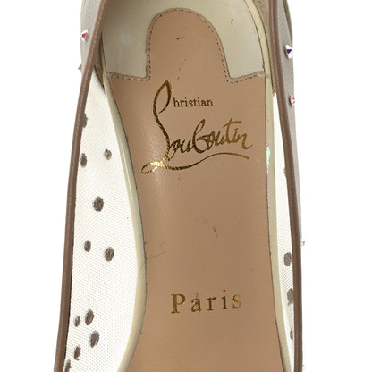 Christian Louboutin Metallic Nappa Crystal Strass Follies 100 Pumps 35.5 Ivory 7 of 8