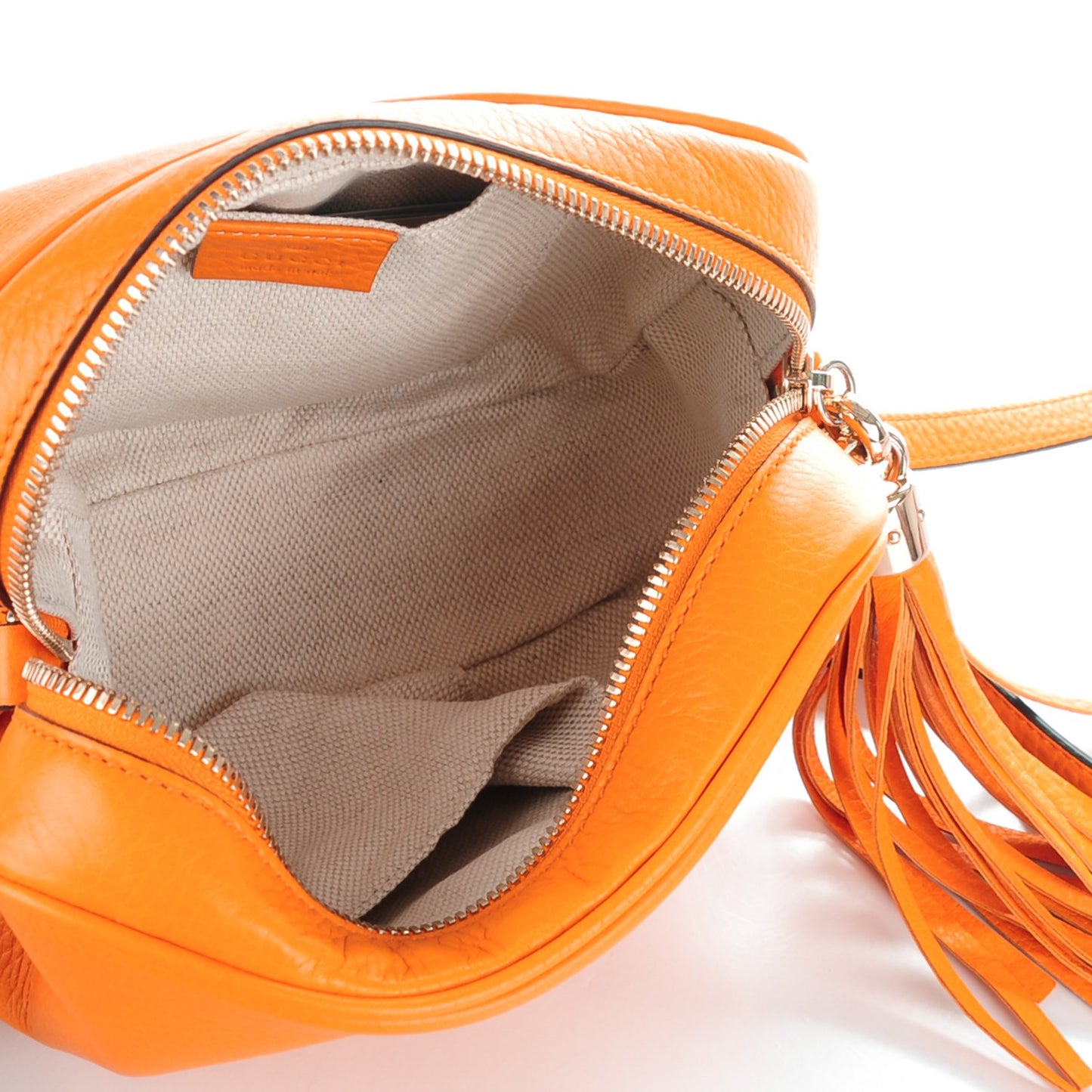 Pebbled Calfskin Small Soho Disco Bag Curcuma
