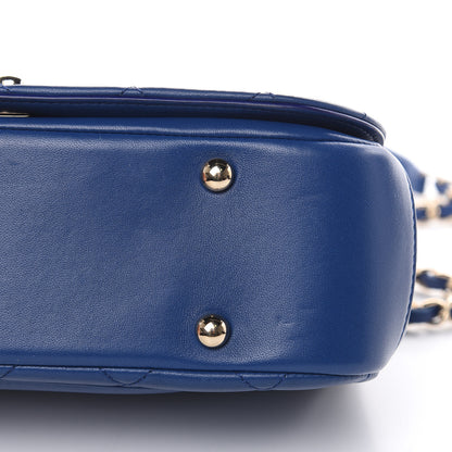 Chanel Lambskin Small Carry Chic Flap Blue 10 of 15