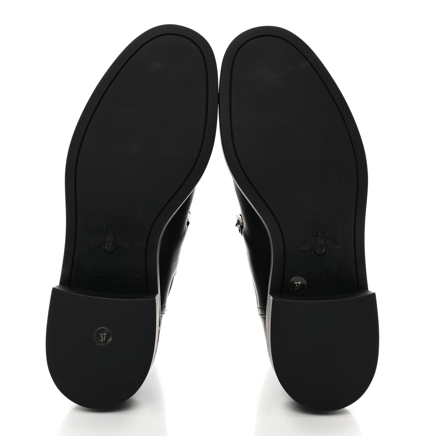 Gucci Flores Calfskin Horsebit Chain Ankle Boots 37 Black 5 of 13