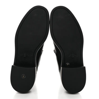 Gucci Flores Calfskin Horsebit Chain Ankle Boots 37 Black 5 of 13