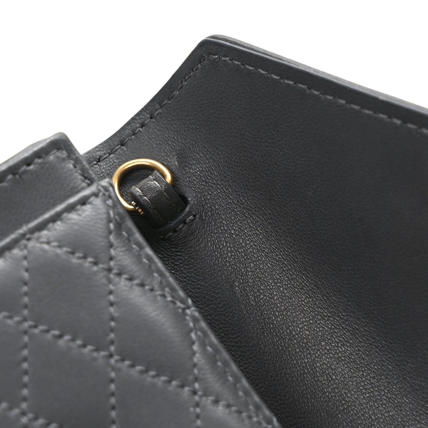 Lambskin Quilted Monogram Micro Gaby Crossbody Bag Storm