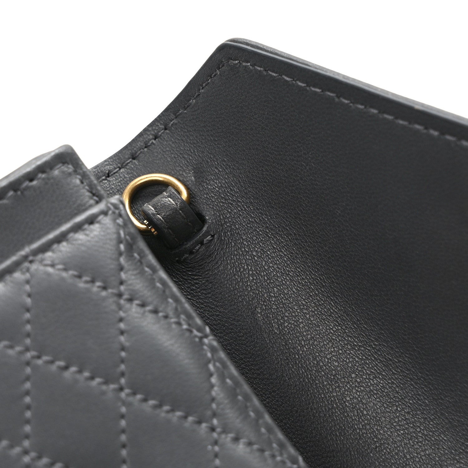 Saint Laurent Lambskin Quilted Monogram Micro Gaby Crossbody Bag Storm 10 of 10