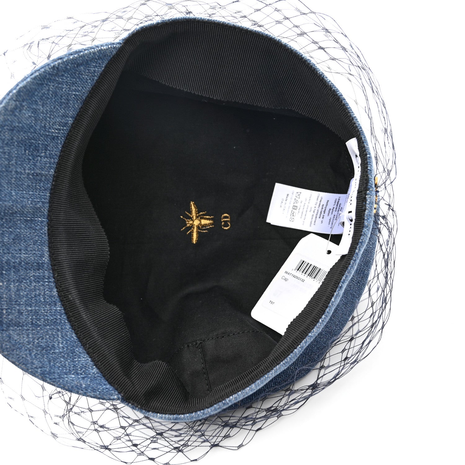Christian Dior Denim Arty Veil Cap 57 Blue 8 of 9