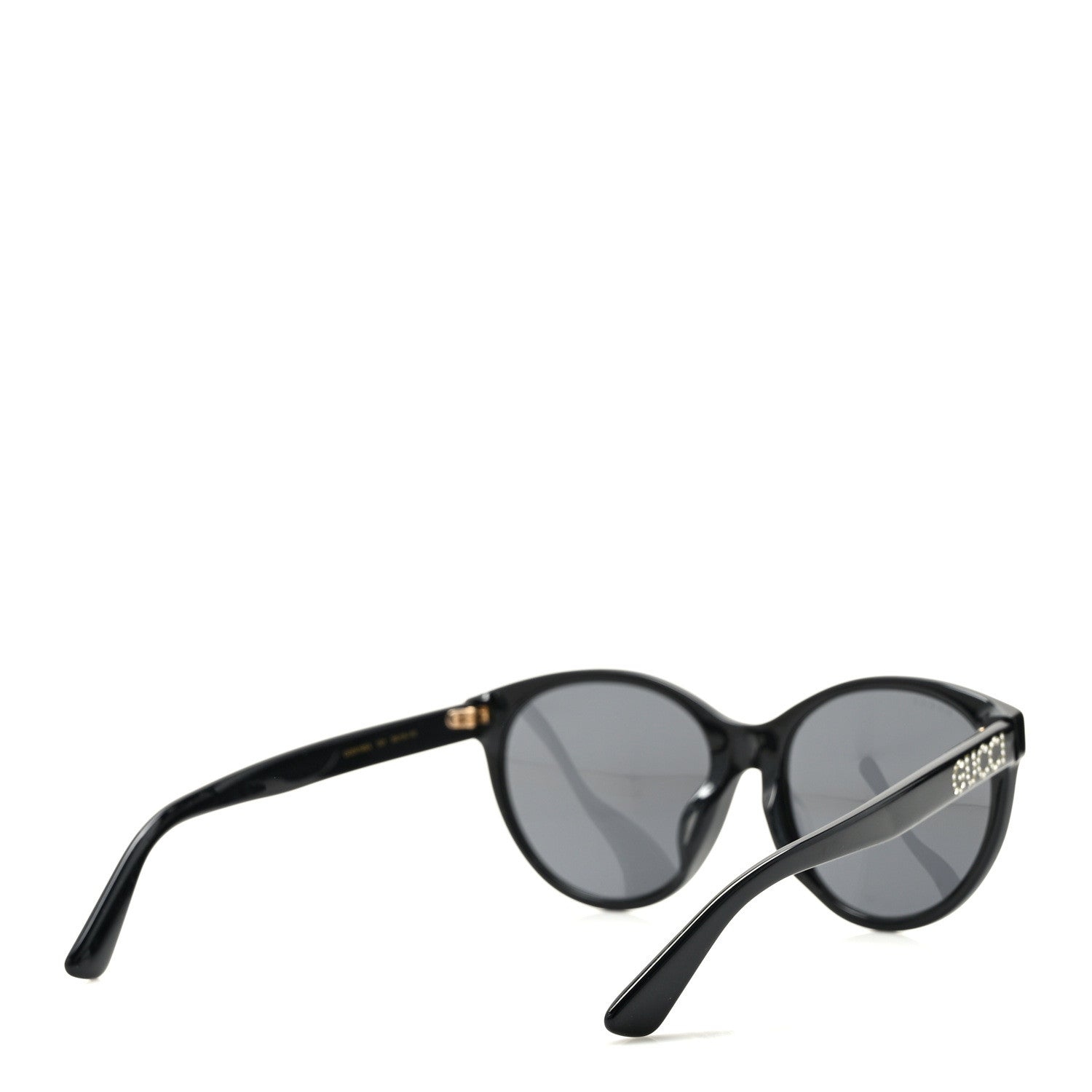 Gucci Round Frame Crystal Sunglasses GG 0419S Black 4 of 7