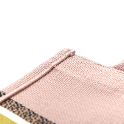 Christian Dior Canvas Embroidered Vertical Fleurs Bibliques Book Tote Pink Multicolor 7 of 13