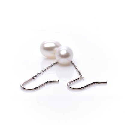 Tiffany Sterling Silver Pearl 8mm Elsa Peretti Pearls By The Yard Earrings 3 of 5