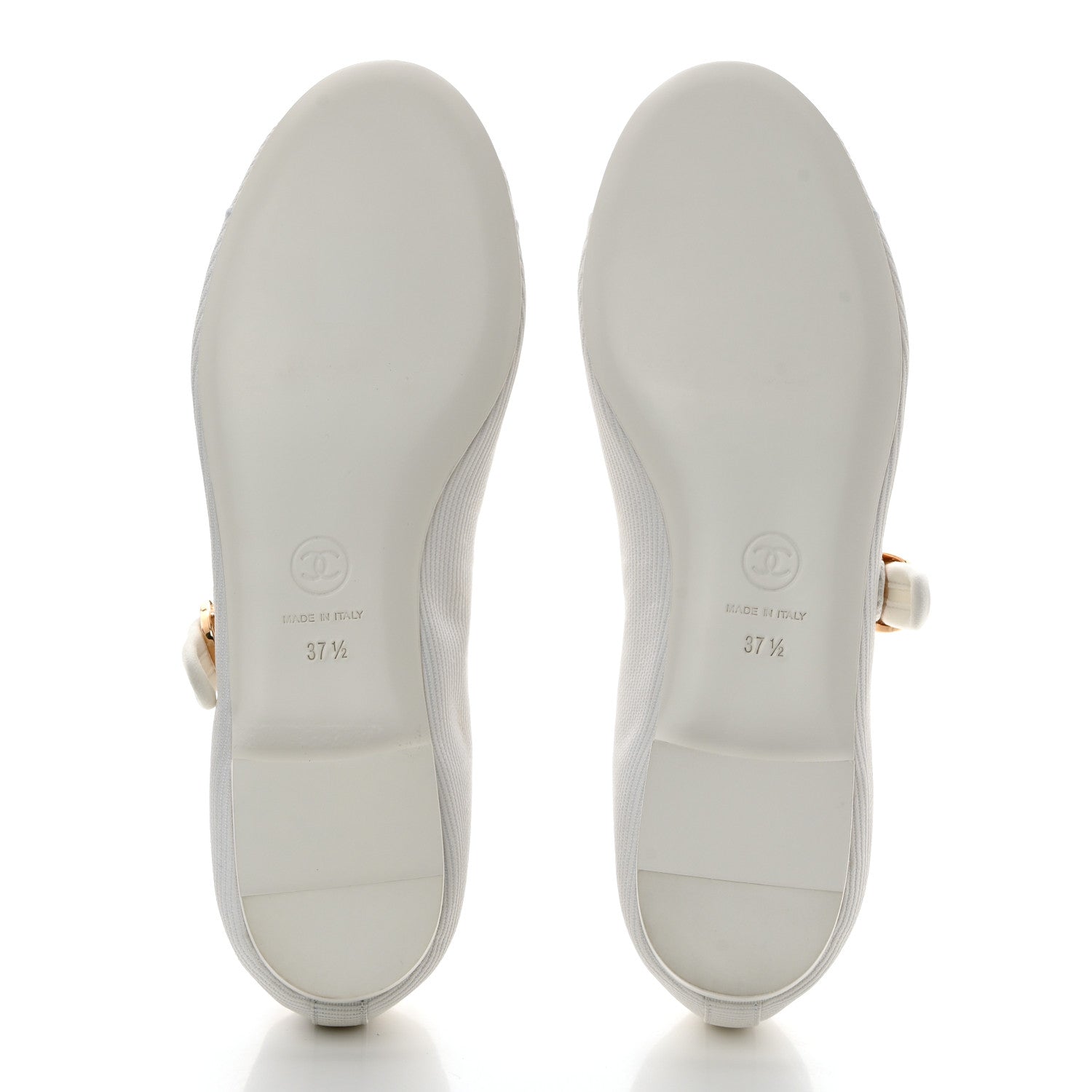 Chanel Canvas Mary Jane Flats 37.5 White 5 of 9