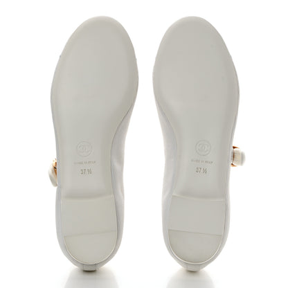 Chanel Canvas Mary Jane Flats 37.5 White 5 of 9