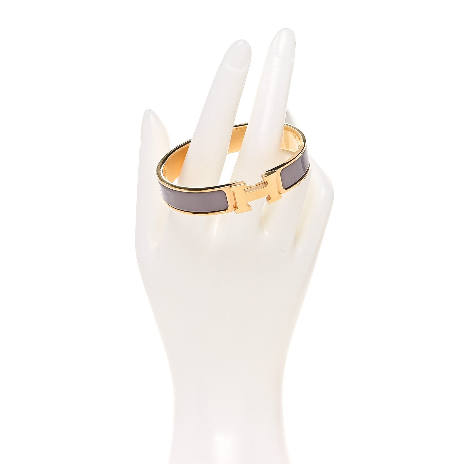Hermes Enamel Narrow Clic Clac H Bracelet PM Marron Glace 2 of 5