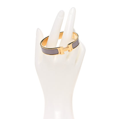 Hermes Enamel Narrow Clic Clac H Bracelet PM Marron Glace 2 of 5