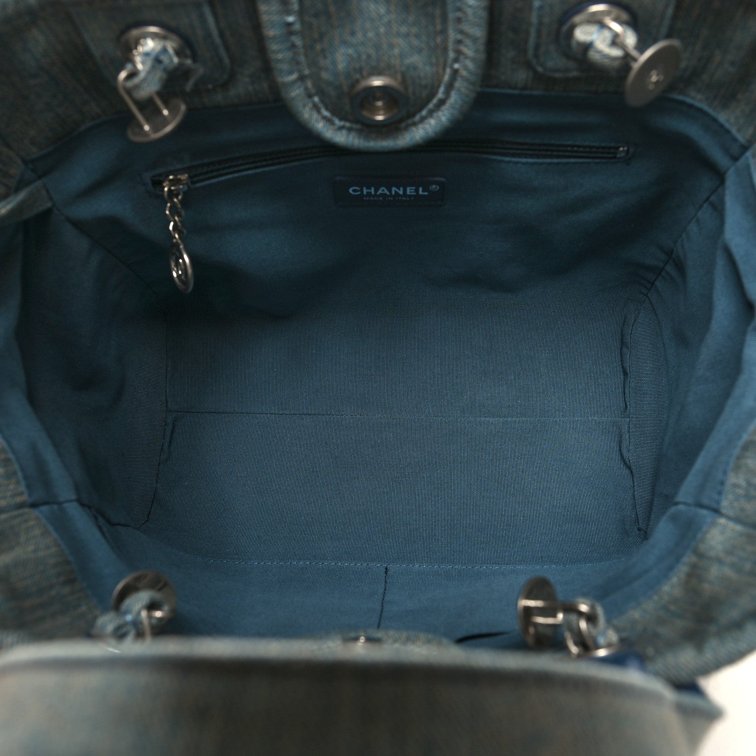 Chanel Denim Small Deauville Tote Light Blue 6 of 15