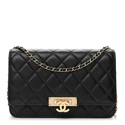 Chanel Lambskin Quilted Golden Class Wallet On Chain WOC Black 1 of 11