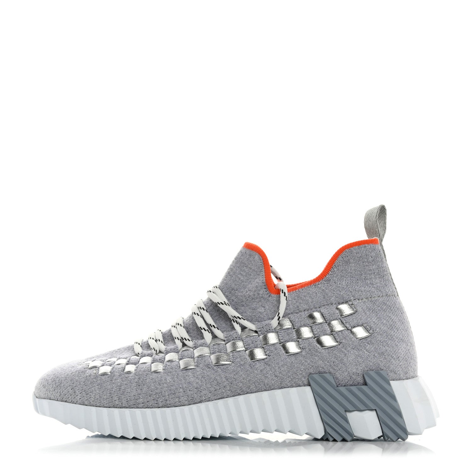 Hermes Technical Canvas Womens Flex Slip-On Sneaker 36.5 Gris Silex 1 of 8