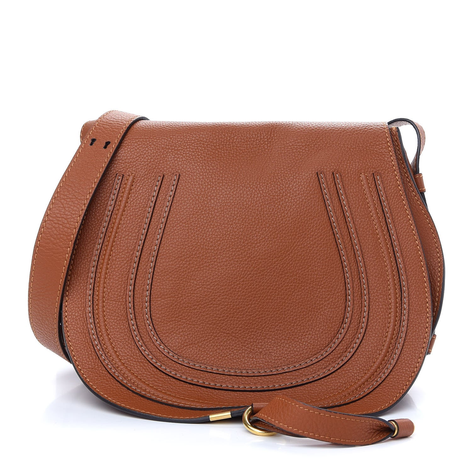 Chloe Calfskin Medium Marcie Round Crossbody Bag Tan 1 of 8