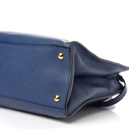 Prada Saffiano Soft Triple Pocket Tote Bluette 7 of 11