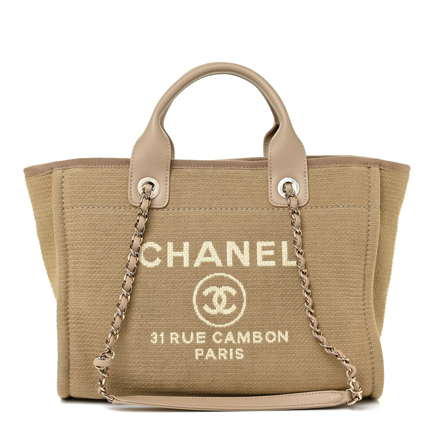 Chanel Mixed Fibers Small Deauville Tote Beige 1 of 12