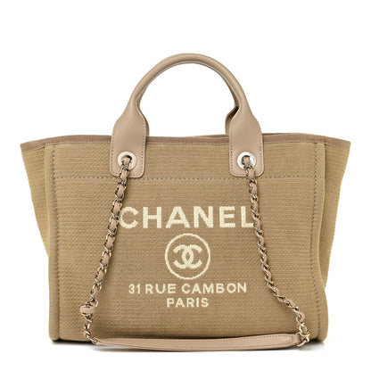 Chanel Mixed Fibers Small Deauville Tote Beige 1 of 12