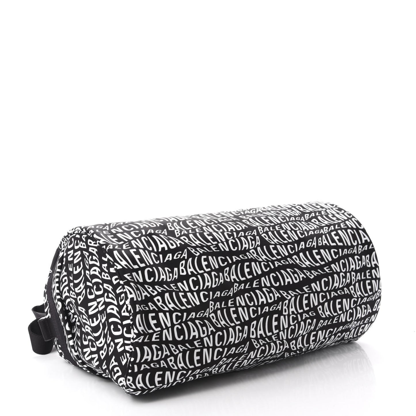 Nylon Wave Logo Wheel Gym Bag Black