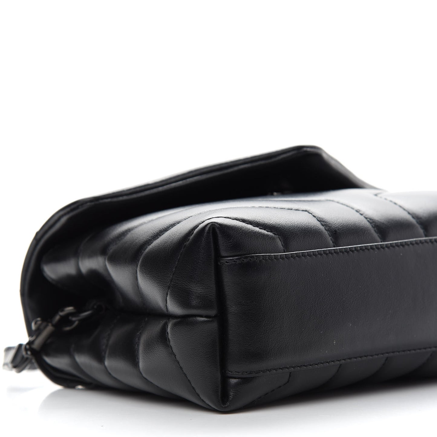 Calfskin Y Quilted Monogram Toy Loulou Crossbody Bag Black
