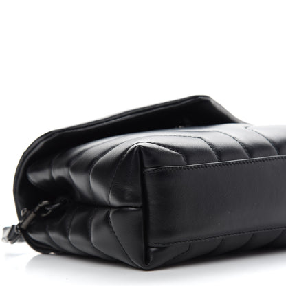 Saint Laurent Calfskin Y Quilted Monogram Toy Loulou Crossbody Bag Black 6 of 8