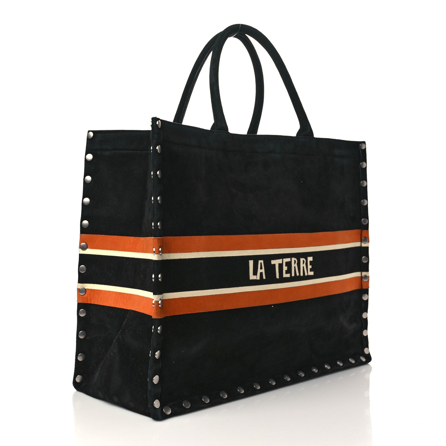 Suede Large La Terre Earth Book Tote Black