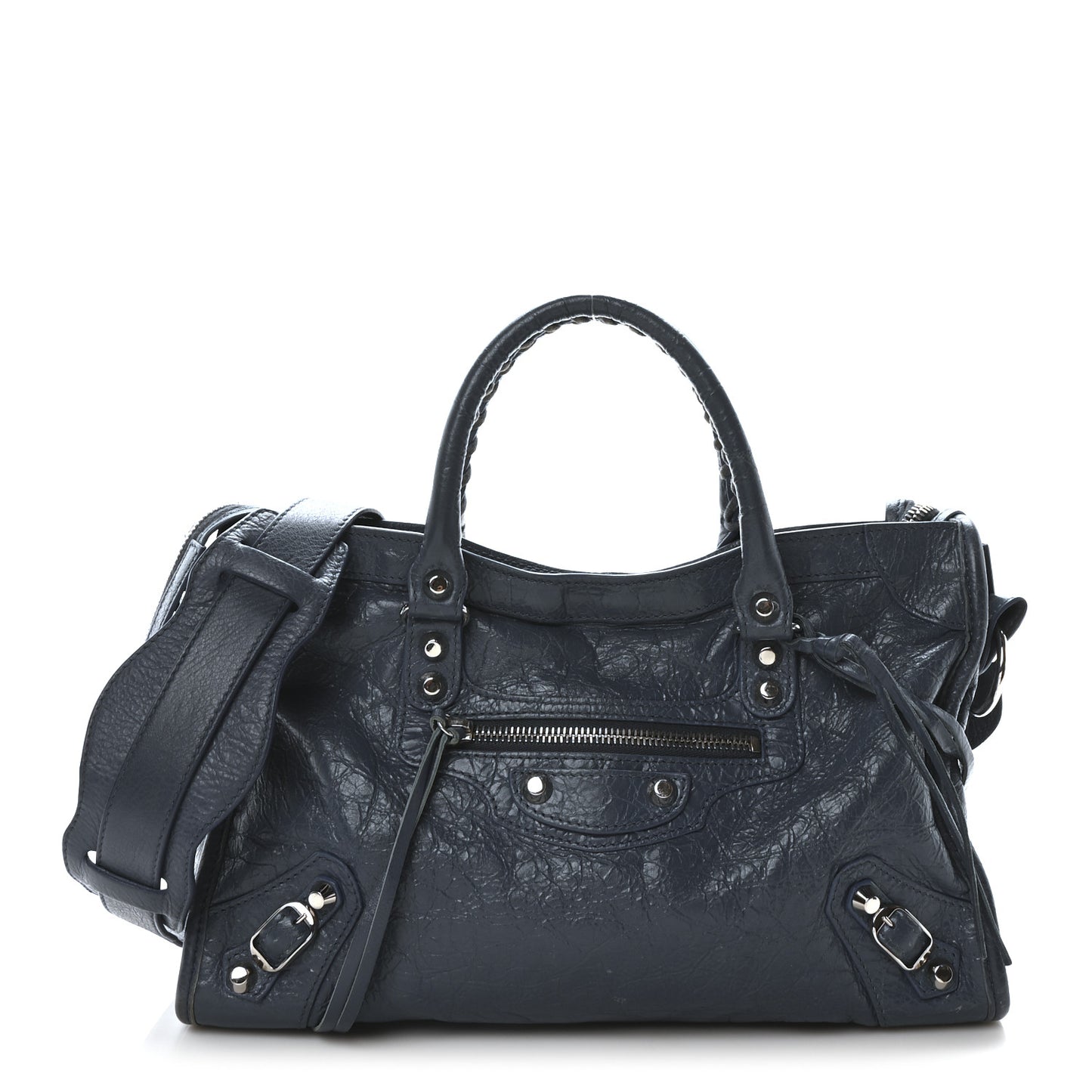 Agneau Classic Silver Hardware S City Bleu Persan
