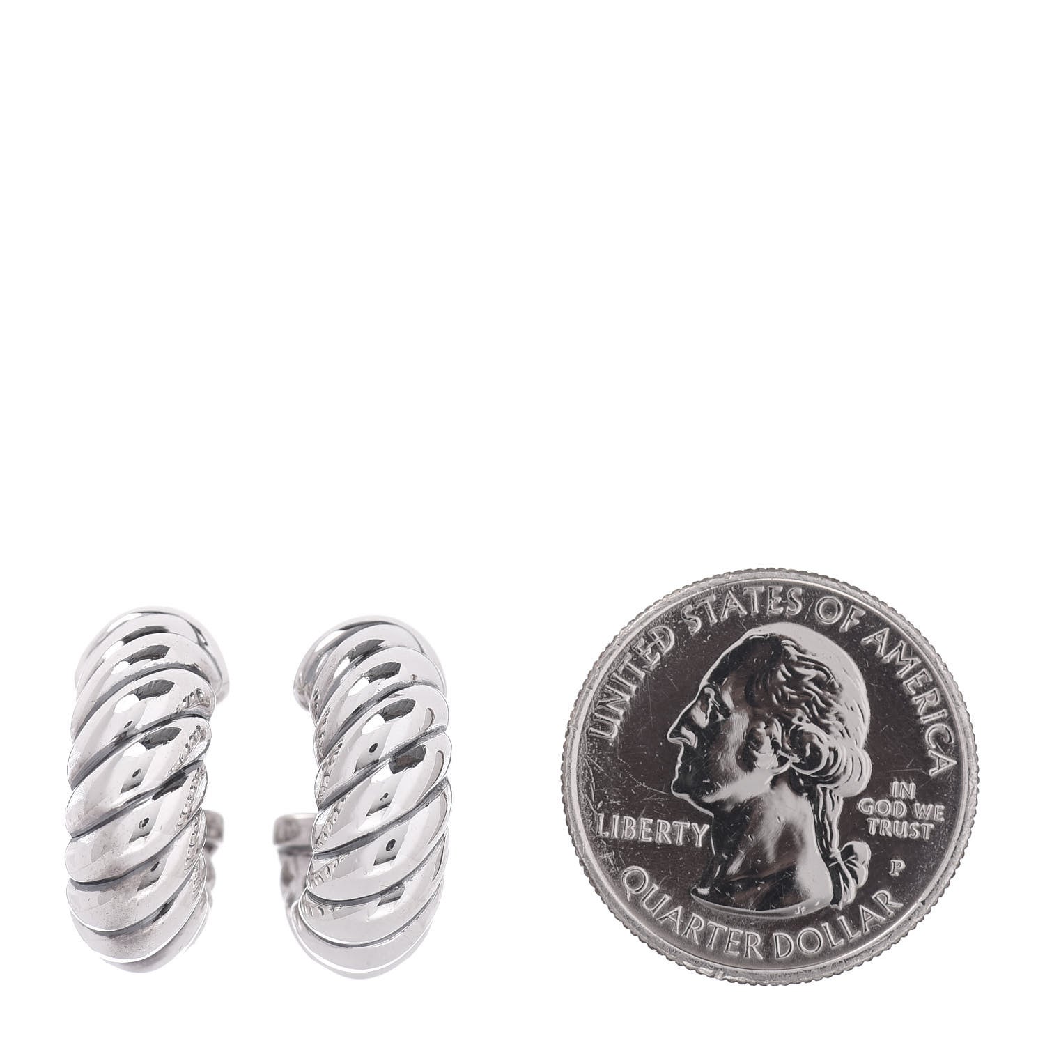David Yurman Sterling Silver Sculpted Cable Classics Hoop Earrings 2 of 4
