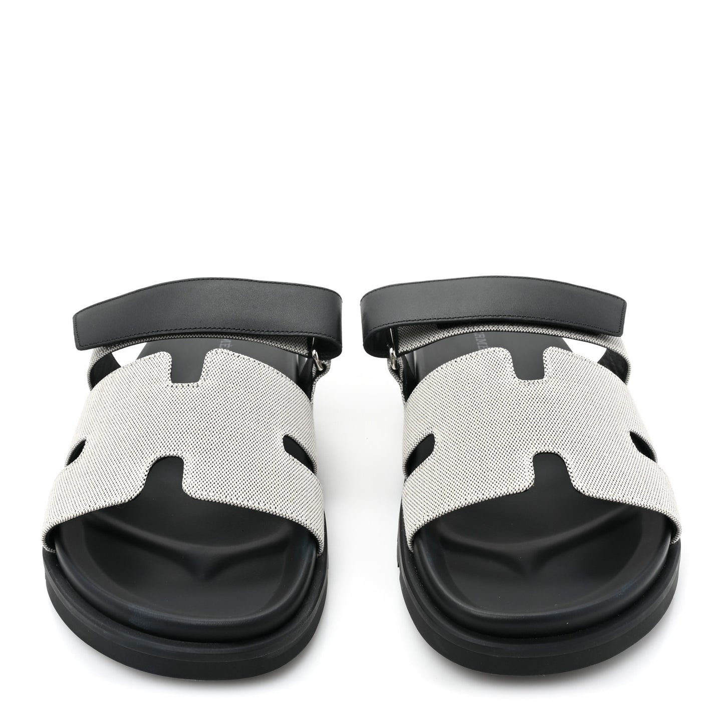 H Canvas Calfskin Mens Chypre Sandals 40 Prunoir Black