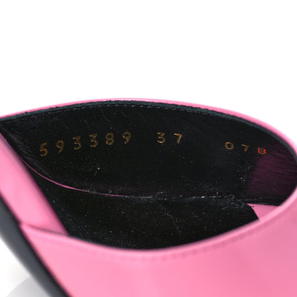 Gucci Polished Calfskin Scarlet Mid Heel Slide Sandals 37 Pink Plexi 9 of 10