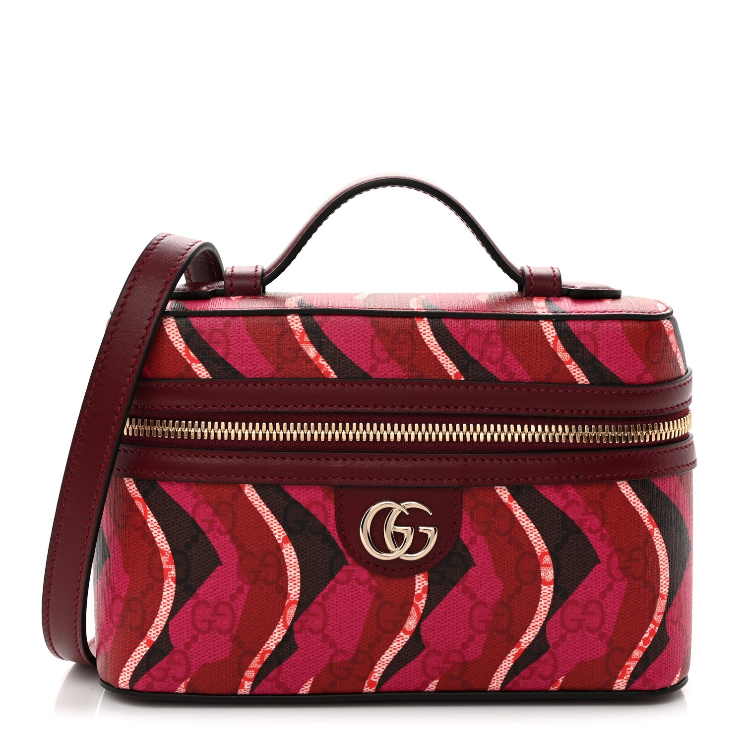 Gucci GG Supreme Monogram Canvas Lunar New Year Shoulder Bag  Red Pink Multicolor 1 of 11