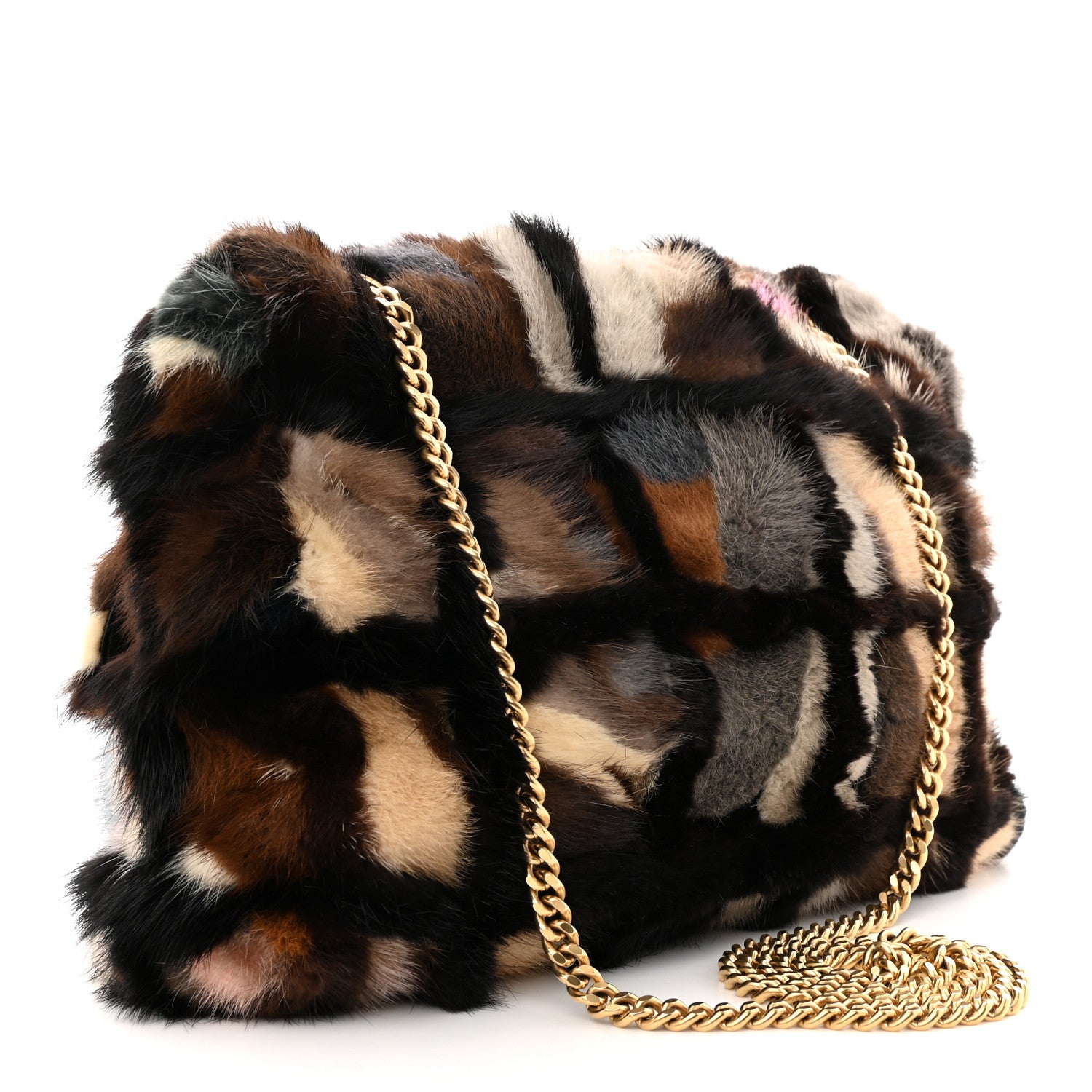 Chanel Mink Fur Medium Single Flap Multicolor 3 of 14