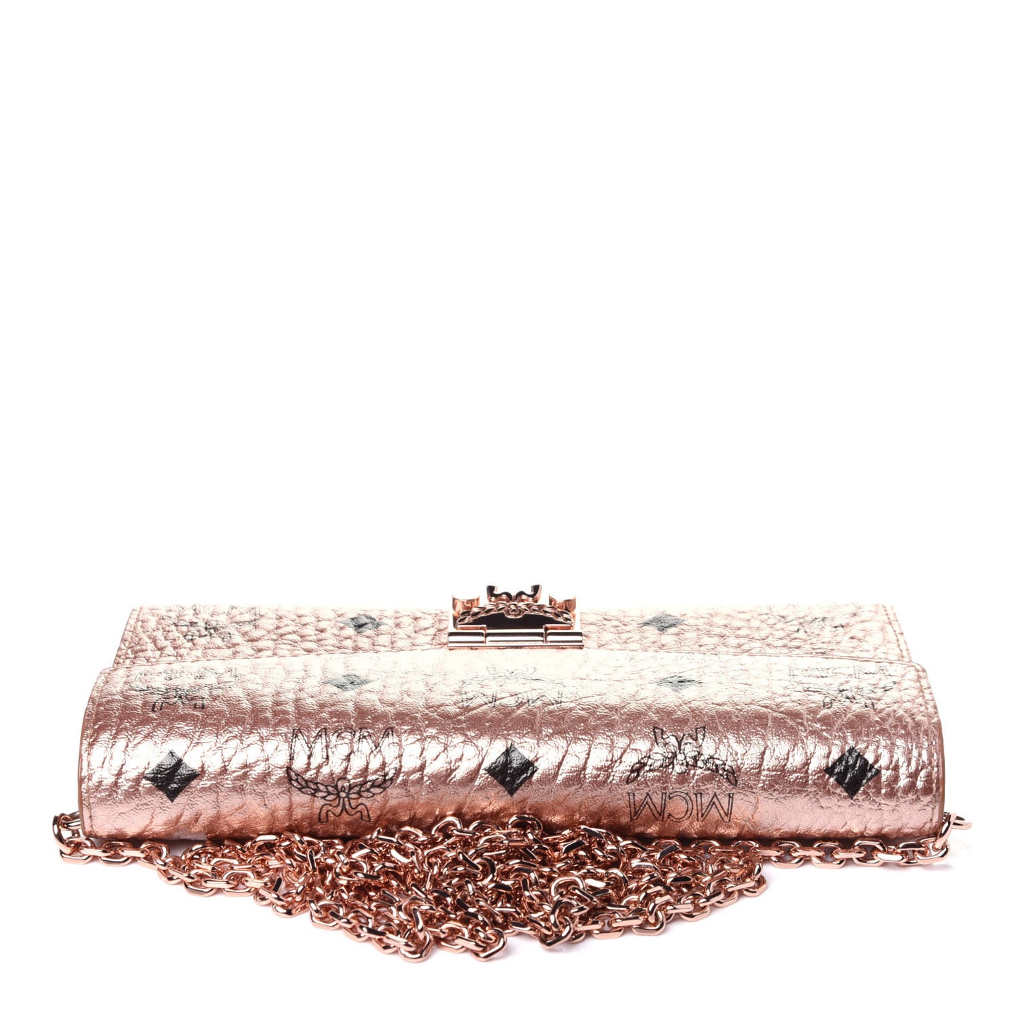 Metallic Visetos Patricia Wallet On Chain Champagne Gold