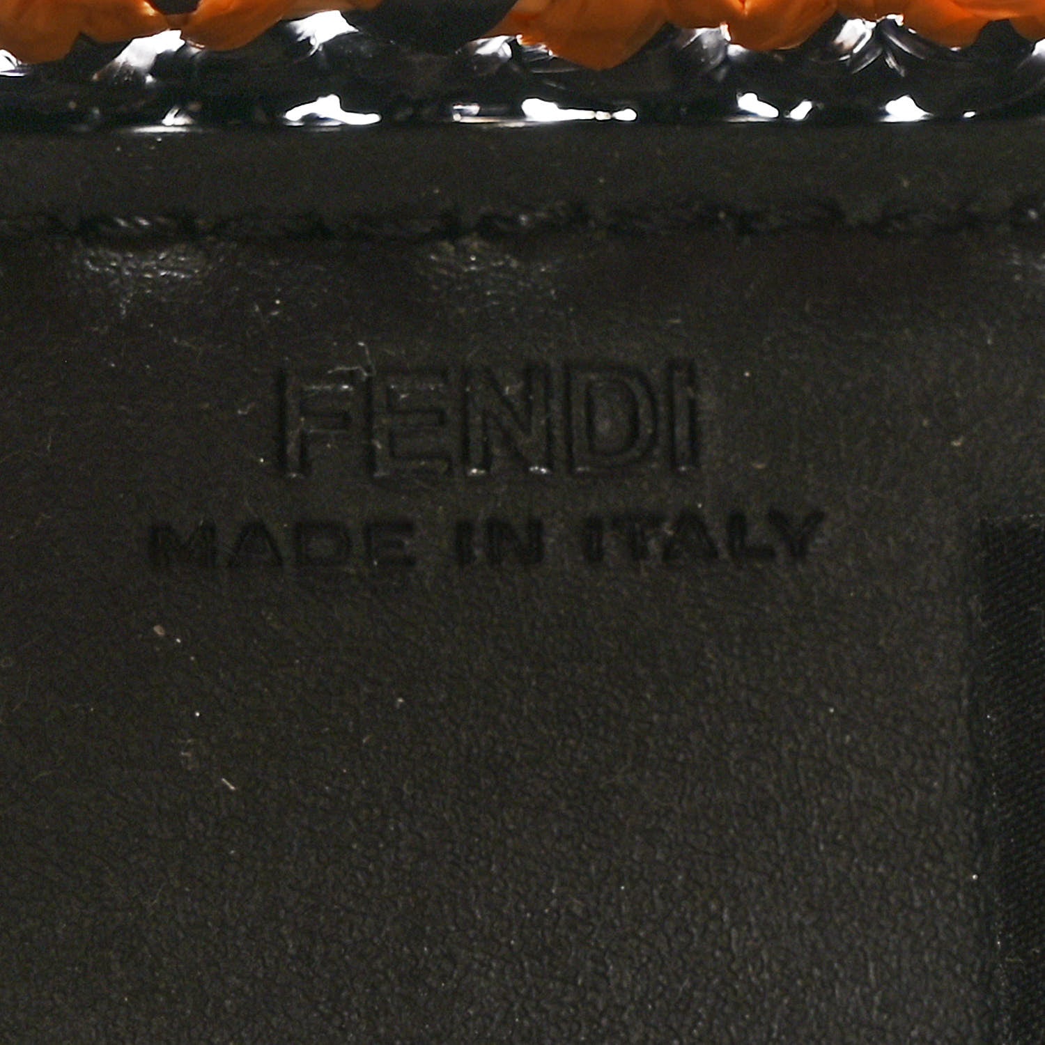 Fendi Raffia Plexiglass Crochet Mini Sunshine Shopper Tote Black 6 of 13