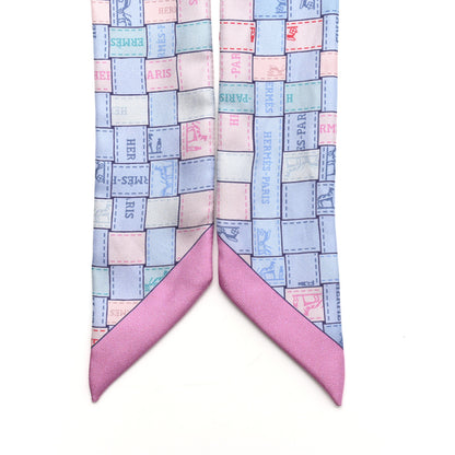 Hermes Silk Bolduc Au Carre Twilly Bleu Pale Rose Pale 2 of 5
