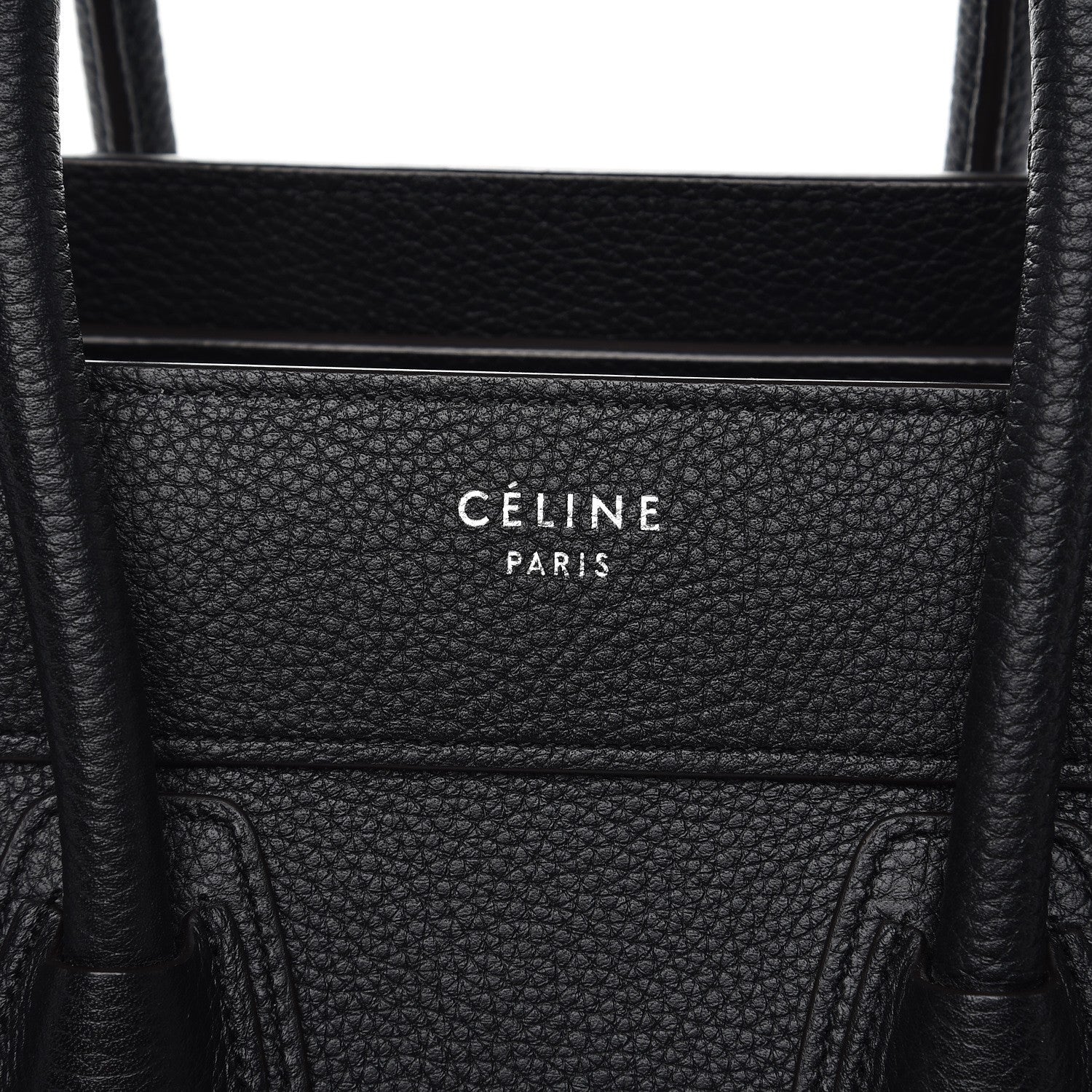 Celine Drummed Calfskin Micro Luggage Black 7 of 10