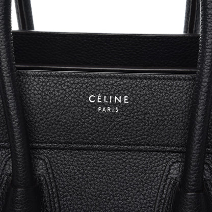 Celine Drummed Calfskin Micro Luggage Black 7 of 10