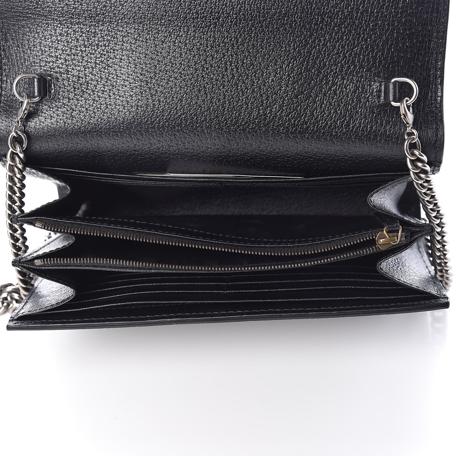 Gucci Calfskin Web Mini Dionysus Chain Wallet Black 5 of 10