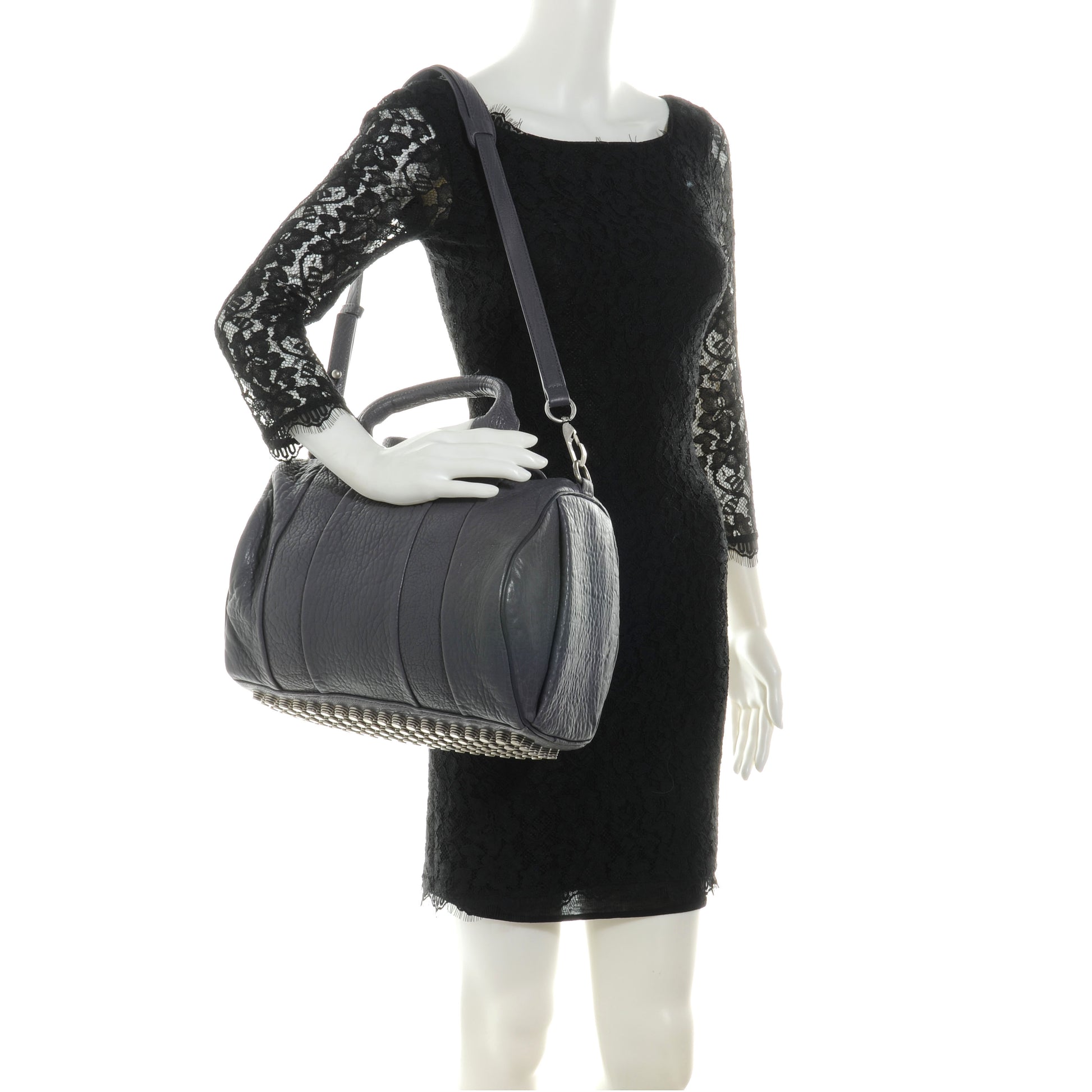 Alexander Wang Pebbled Lambskin Rocco Tundra w Antique Silver Hardware 3 of 7