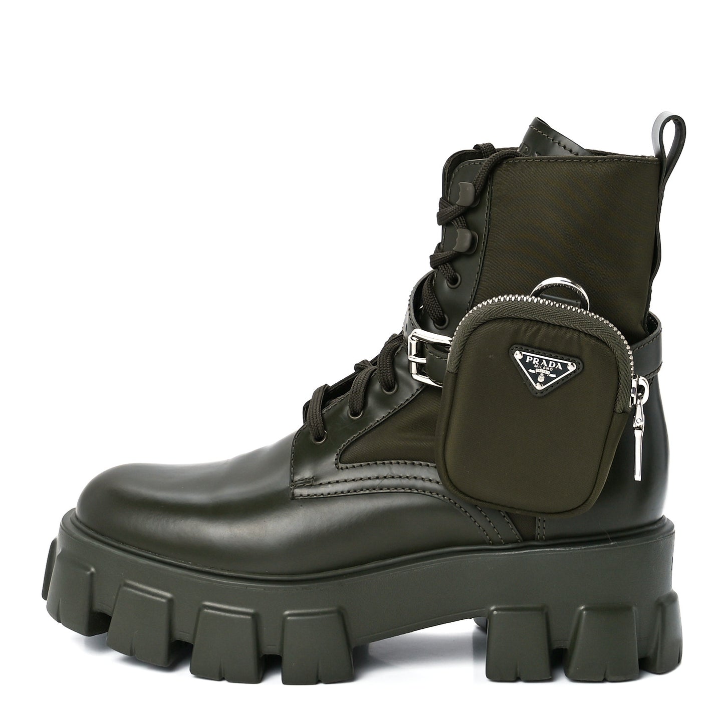 Spazzolato Rois Re-Nylon Metal Triangle Logo Monolith Pouch Pocket 55mm Boots 39.5 Militare