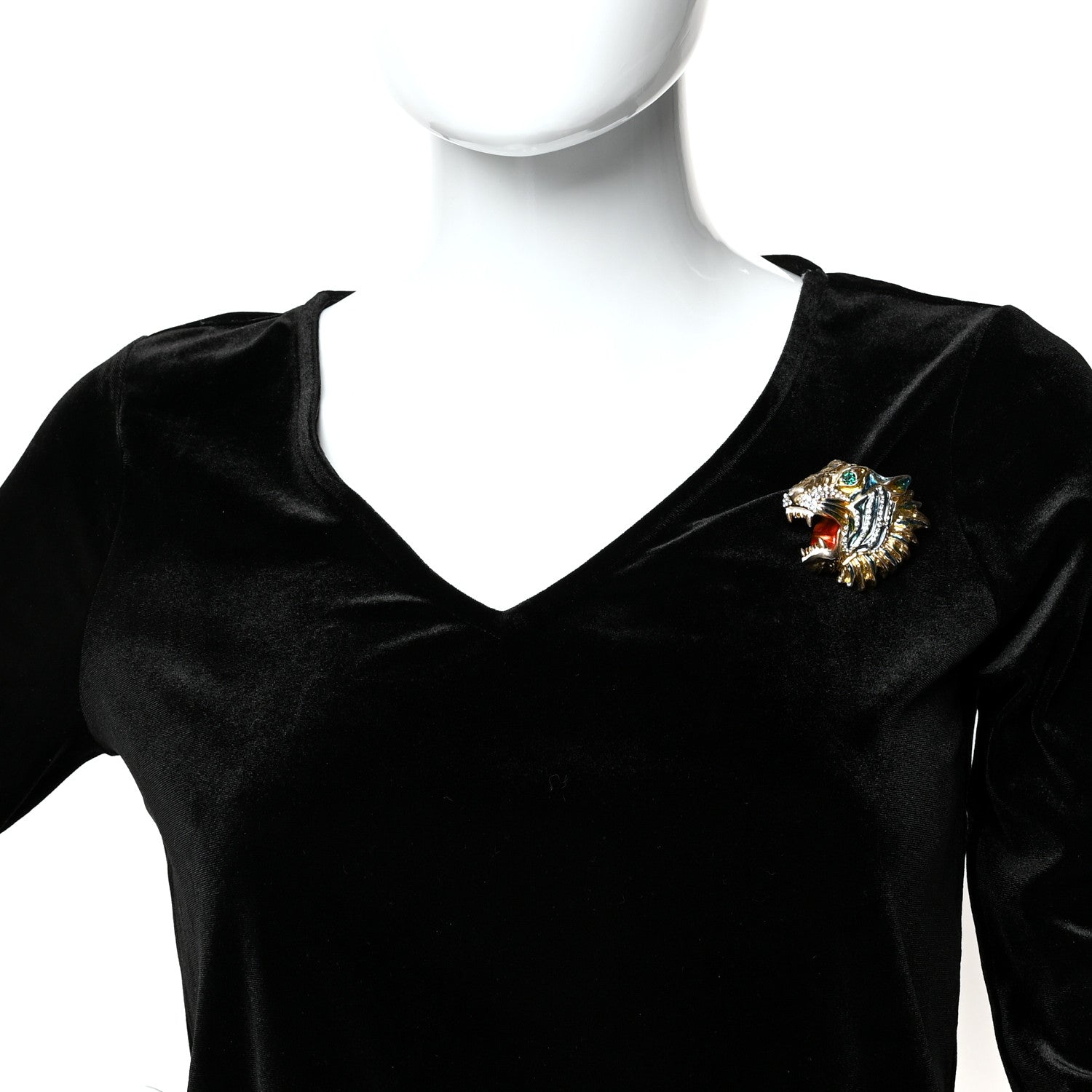 Gucci Metal Crystal Rajah Brooch Gold 2 of 4