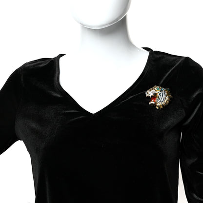 Gucci Metal Crystal Rajah Brooch Gold 2 of 4