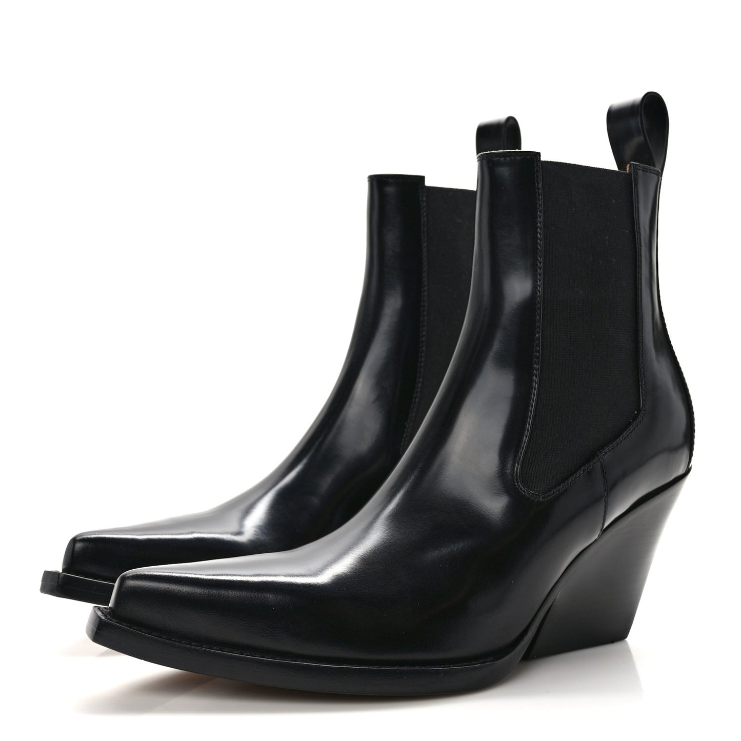Calfskin Lean Boots 37.5 Black
