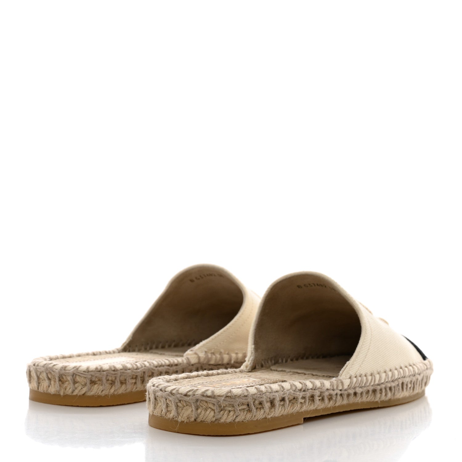 Chanel Denim CC Espadrille Mules 38 White Black 4 of 10