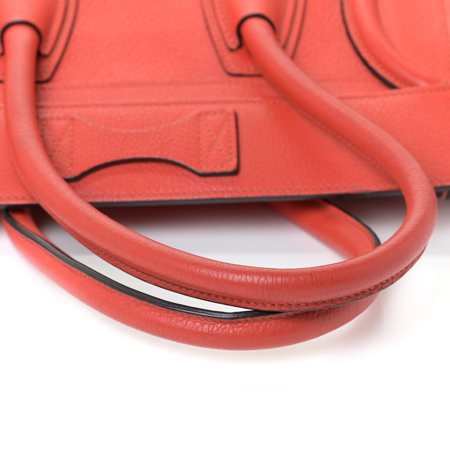 Drummed Calfskin Micro Luggage Vermillion