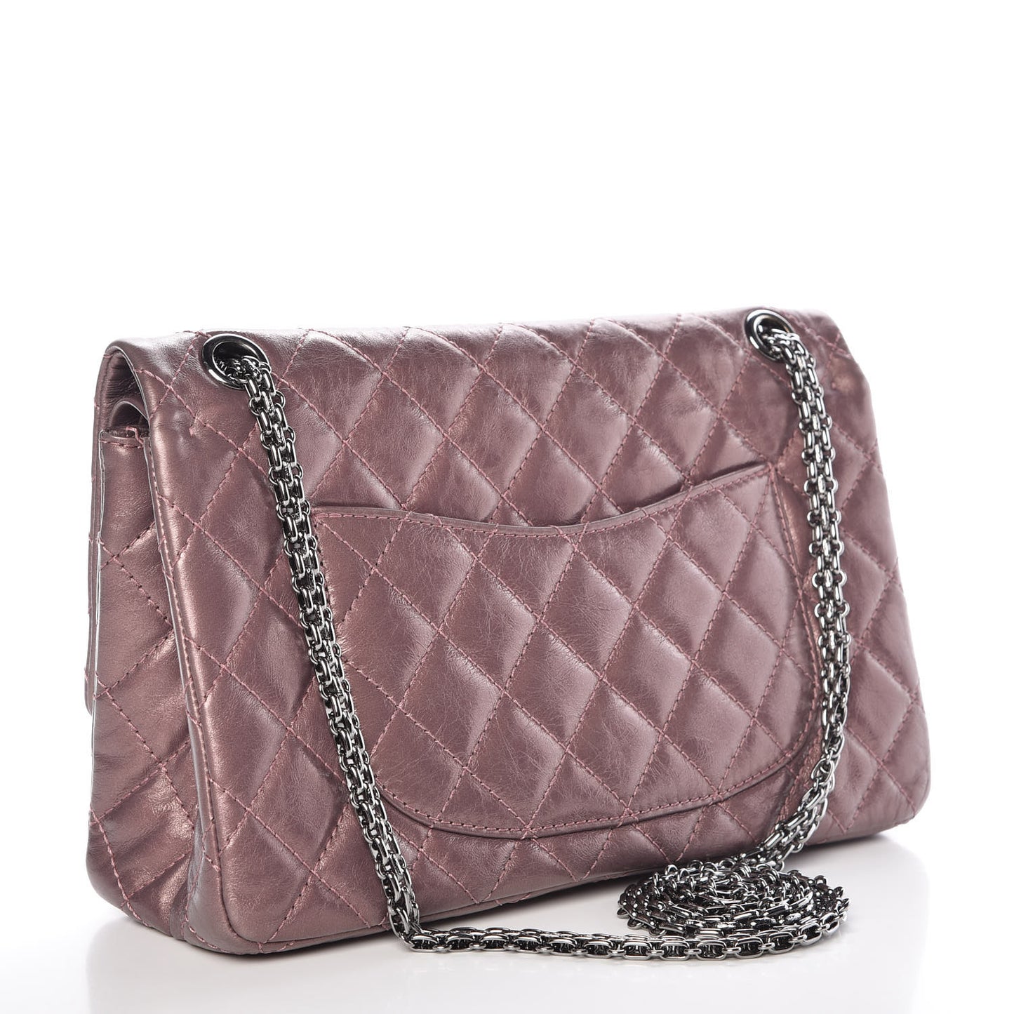 Metallic Aged Calfskin Quilted 2.55 Reissue 226 Flap Rose Fonce