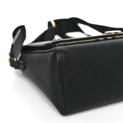 Burberry Coated Canvas Calfskin Vintage Check Medium Note Crossbody Bag Black 7 of 9