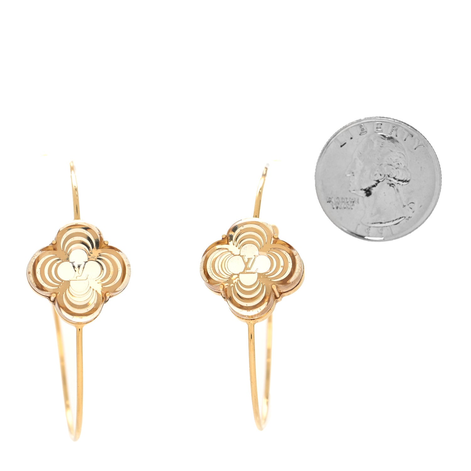 Louis Vuitton A La Folie Hoop Earrings Gold 2 of 3