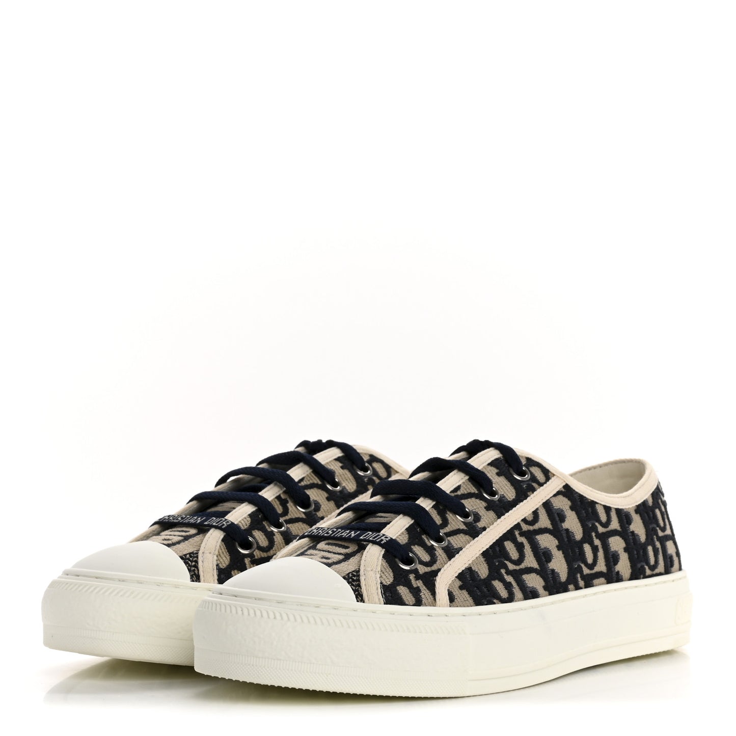 Canvas Oblique Walk'N Dior Low Top Sneakers 39 Deep Blue